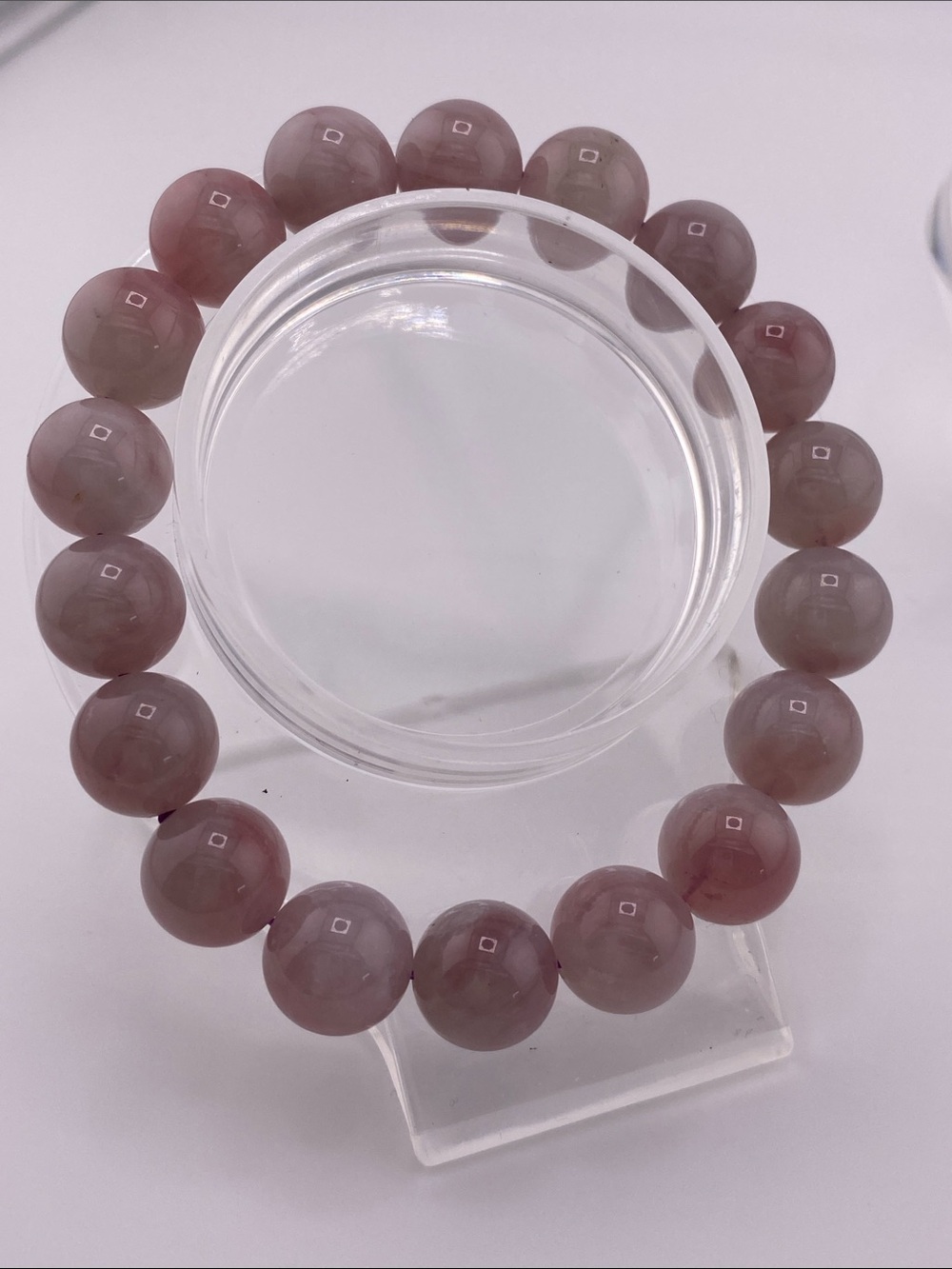 Pink Amethyst Bracelet - Rare Soft Rose Tones - Natural Polished Gemstone